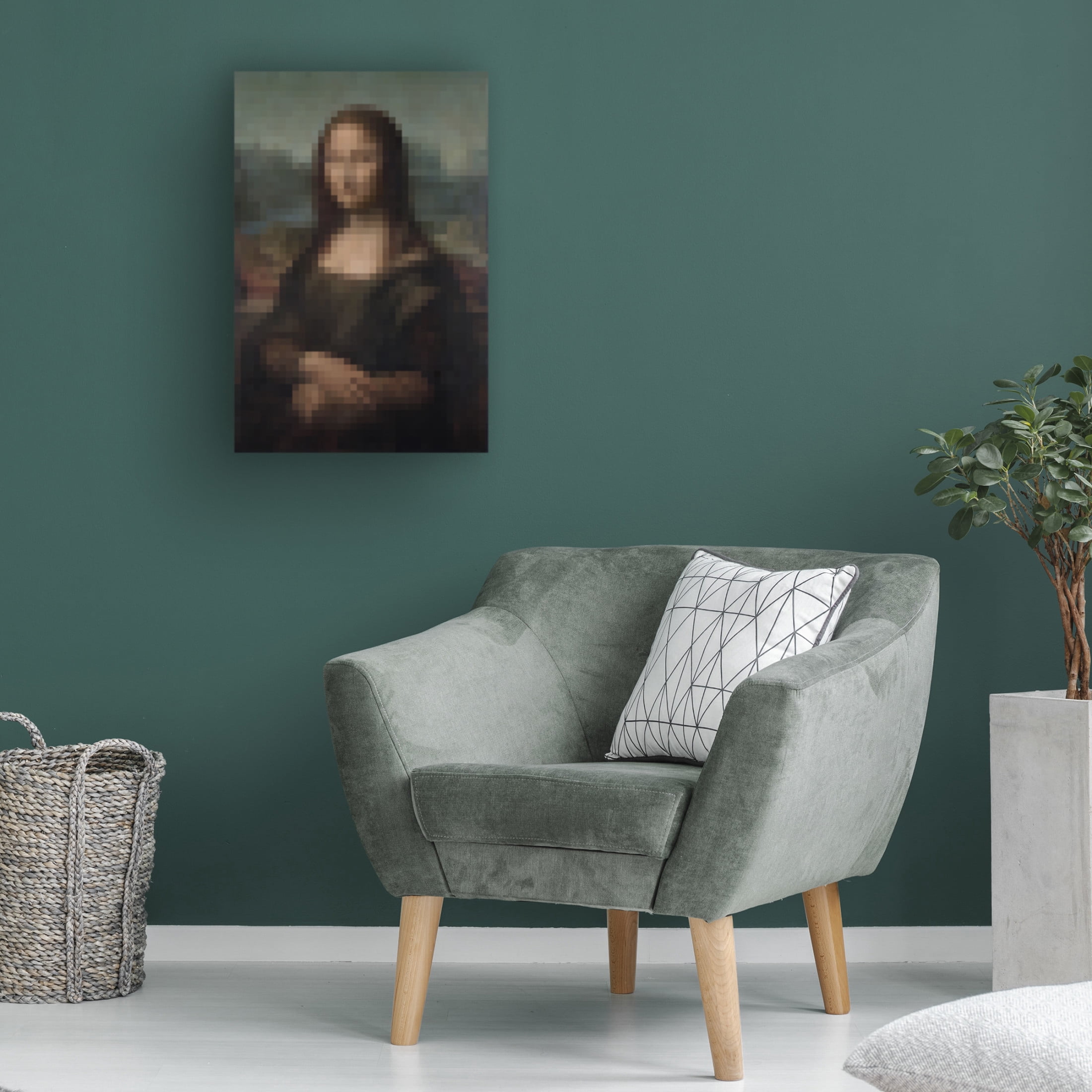 Trademark Fine Art Studio W Pixelated Mona Lisa Canvas Wall Art