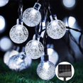 thumbnail image 1 of DAHAN Cadena de Luces Solar, Guirnalda de Luces Exteriores Solares 6.5M con 30 LED, Lámpara de Burbujas Impermeable con 8 Modos de Luces para Hogar, Jardín, Arboles, Patio, Bodas, Navidad(Blanco Frío) SHIRET Hogar, 1 of 2