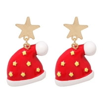 BNNG Reindeer Earrings Christmas Tree Bell Earrings Christmas Creative Holiday Party Earrings Jewelry Hoop Earrings Women Chritmas Wreath Earrings Holiday Party Earrings