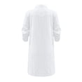 thumbnail image 4 of XDZJLR Robes pour Femmes Été Couleur Unie Col à Revers Mode Chemise Ample Jupe Décontractée, 4 of 5