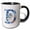 Black/White, variant on 3drose, Charming Letter D. Space Flight Astronaut Captivating Monogram Gift, 11oz Mug