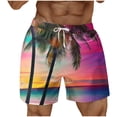 thumbnail image 2 of QATAINLAV Men's Big and Tall Summer Beach Shorts Novelty Palm Tree Graphic Print Swim Trunks Hawaiian Vacation Tropical Short Pants with Pockets Pink XXL Ropa de Verano Para Mujer, 2 of 4