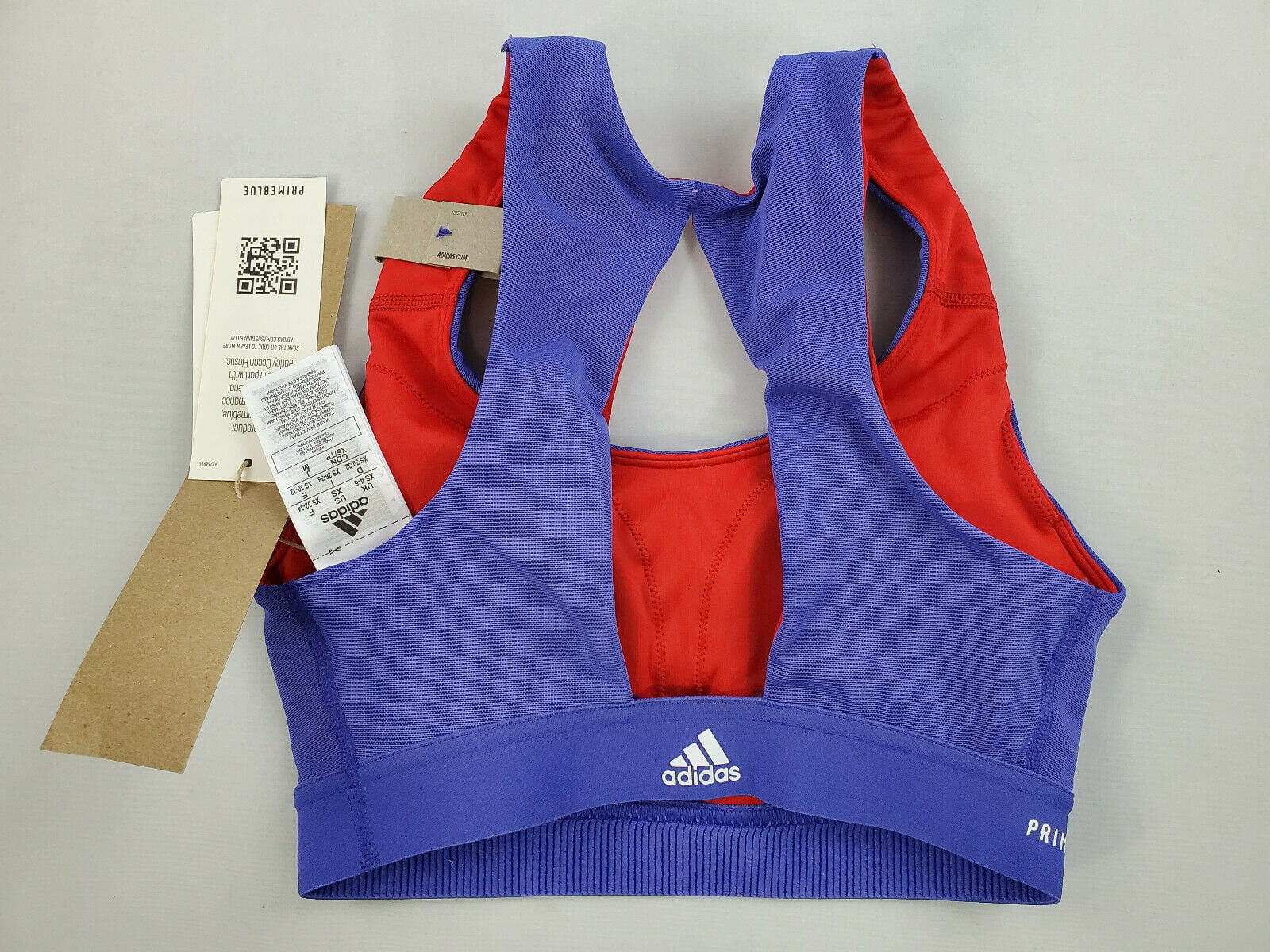 new Adidas sports bra padded top GL0617 BT2.0 PB 126936529 blue red sz XS  $50 