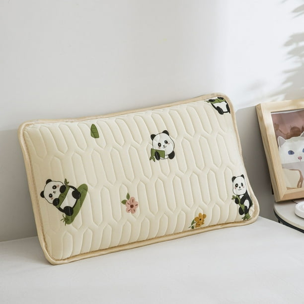 Fiudx Funda de Almohada para Bebé, Tela de Seda Fresca, Relleno de Trigo Sarraceno y Perla, Transpirable y Cómoda, Fácil de Limpiar, Soporte Natural para Dormir, Tamaño 30 X 50 Cm