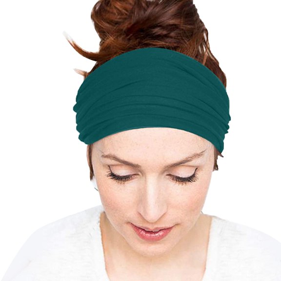 Green Headband for Women Elastic Exercise Hair Band Edge Yoga Headband Sweat Wicks Headband Fashion Bandana Headband Hair Accessories