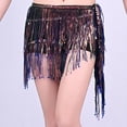thumbnail image 6 of Felirenzacia Belly Dance Belt Wrap Hip Scarf Skirt Waistband with Sequins Tassel Hip Scarf, Purple,Free Size, 6 of 6