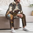 thumbnail image 7 of Fotbe Prairie Flower Cow Pattern Long Sleeve Pajama Set for Men,Sleepwear Set,2-piece Loungewear Set,Soft PJs Comfy Nightwear with Pockets-Large, 7 of 7