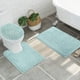 thumbnail image 1 of Juego de alfombrillas de baño ITSOFT, antideslizantes, de chenilla peluda, 3 unidades, spa, azul, 1 of 6