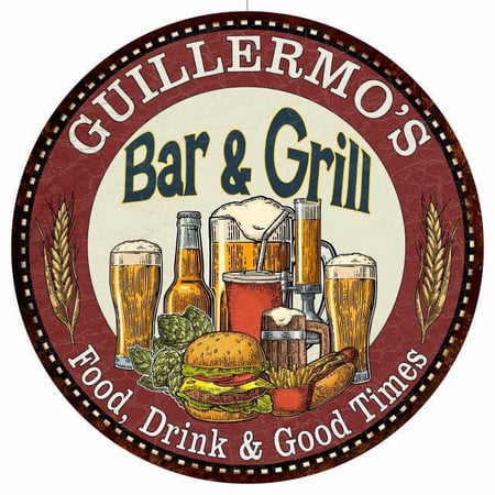GUILLERMO S Bar and Grill 12 Round Metal Sign Kitchen Wall Decor 200120020493