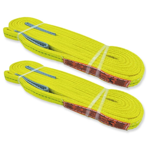 2-Ply Lifting Straps 1”x 20ft Webbing Sling Tree Saver 2Pack Heavy Duty Web Strap Rigging Moving Towing Hoisting Gear KODIAK STRAPS