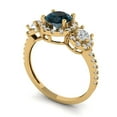 thumbnail image 2 of 1.46 ct Round Cut Natural London Blue Topaz 3 Stone 14K Yellow Gold Womens Engagement Ring, 2 of 5
