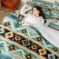 thumbnail image 5 of Manfei Tribal Boho Aztec Twin Bedding Sets 7-Piece for Adult, Hippie Abstract Bedding Comforter Set, Soutnwestern Theme Reversible Sheet Sets, Breathable Home Decor, 5 of 8