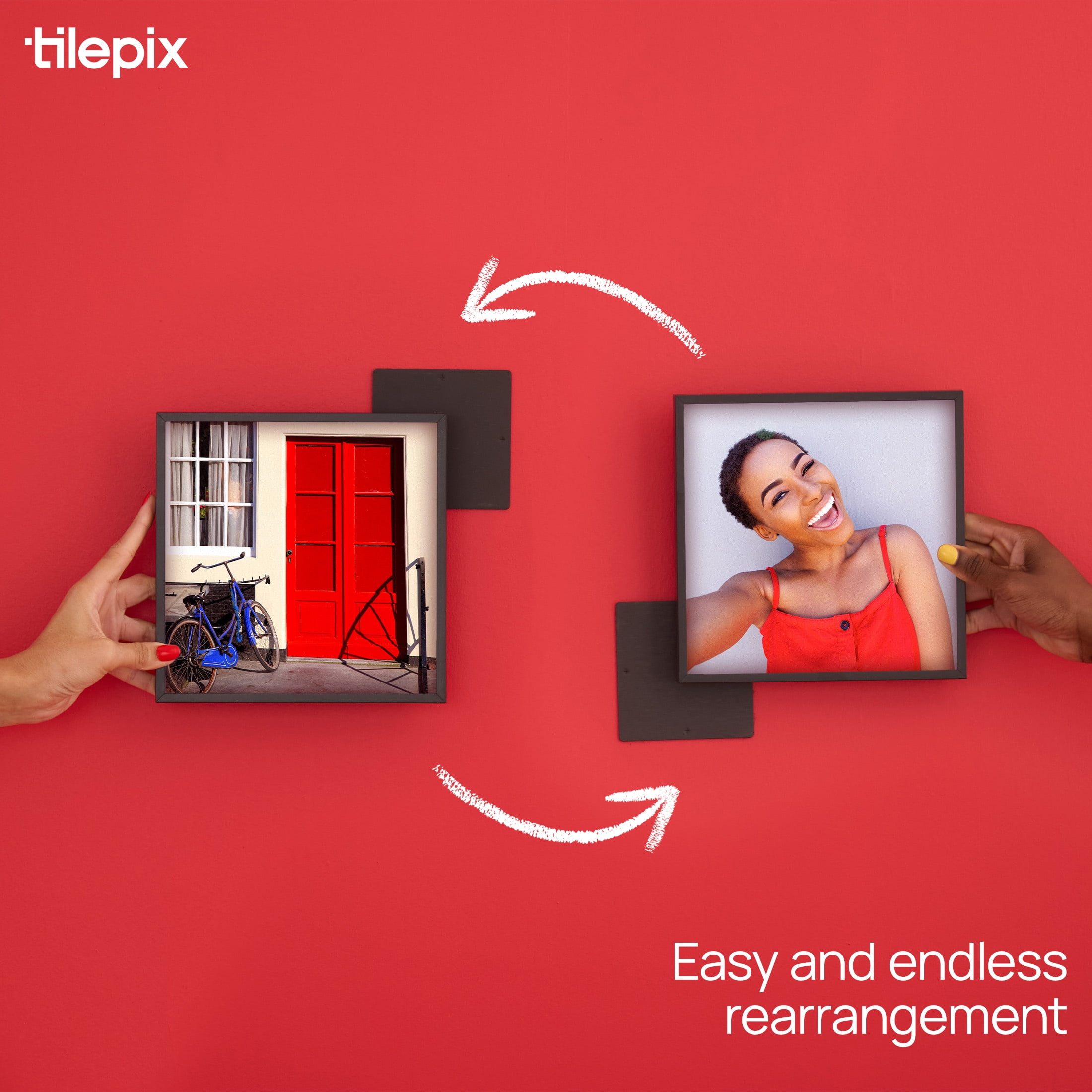 TilePix Nail Free Black Frame, 8-Piece Split Image