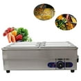 thumbnail image 4 of TECHTONGDA Commercial Food Warmer Stainless Steel Bain Marie Buffet Countertop 6-Pot Electric Steam Table 4"Deep, 4 of 7