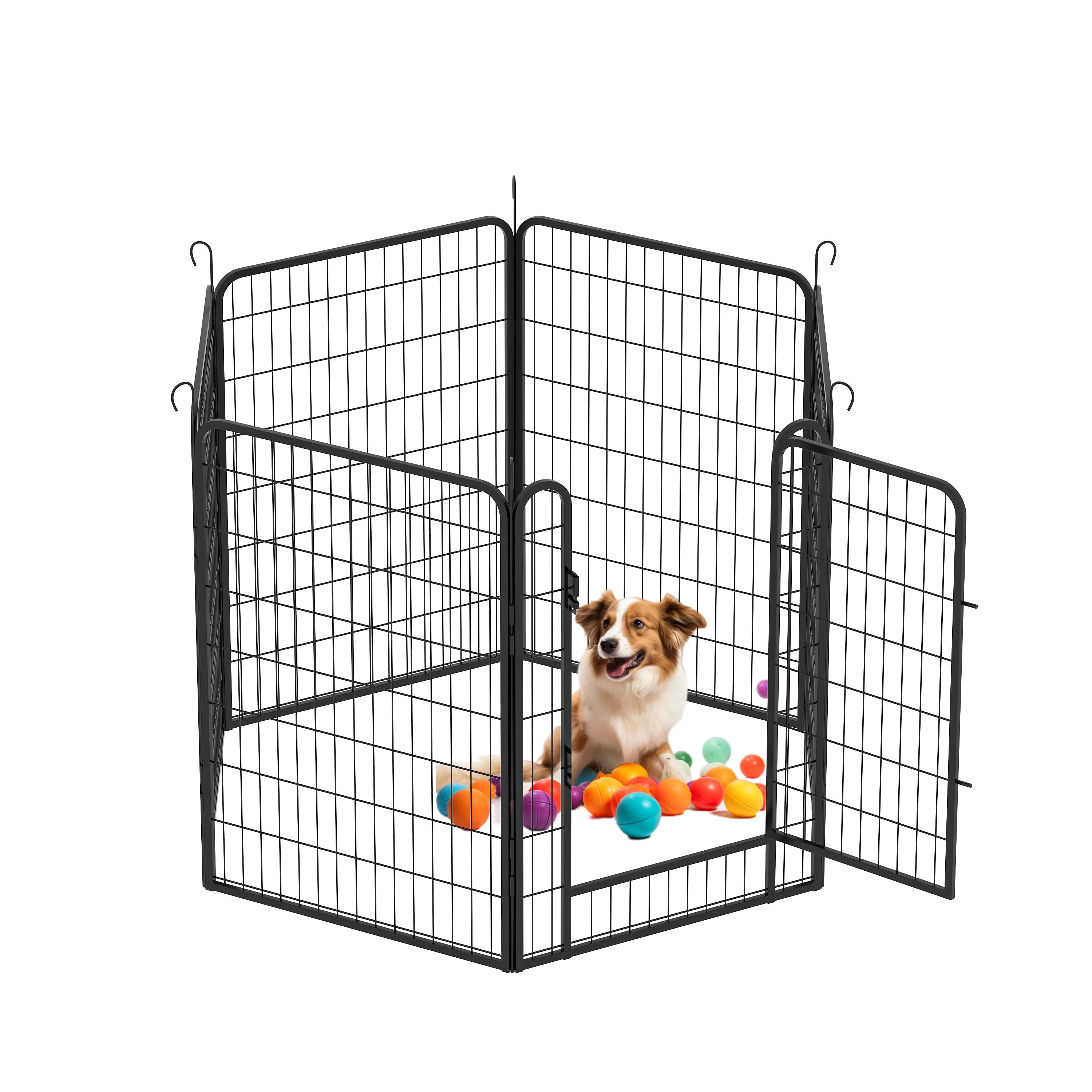 Euroco 6 Panels Heavy Duty Metal Playpen with door,39.37"H Dog Fence Pet Exercise Pen for Outdoor, Indoor