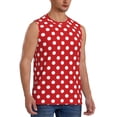 thumbnail image 2 of Easygdp Red Polka Dot Men's Breathable Tank Tops Sleeveless Sporty T Shirts for Basketball, Mountaineering, Bodybuilding -3X-Large, 2 of 8