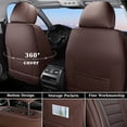 thumbnail image 3 of Coverado Front Car Seat Covers, Stylish Faux Leather 2 Seat Protectors, Automotive Interior Accessories Universal Fit for Most Cars, Brown, 3 of 7