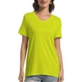 thumbnail image 3 of Women's V Neck Short Sleeve Slim Fitted T-Shirt Stretchy Bodycon Basic Top Casual Active Tee, 3 of 6