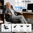 thumbnail image 4 of COOLHUT 400LBS Big and Tall Office Chair, Executive PU Leather Desk Chair Thick Seat Cushion and Neckrest, Support 8 Hours Heavy Duty Design, 8-Years Warranty, Black, 4 of 10