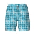thumbnail image 4 of Lsque Mens Swim Trunks blue plaid Snowflake Pattern - Bathing Suit Compression Liner - Beach Swim Shorts Swimwear - (S-3XL) - Stretch Quick Dry -3X-Large, 4 of 9