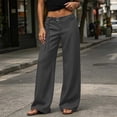 thumbnail image 5 of QIYAGBSA Wide Leg Pants for Women Drawstring Waist with Grommet Detail Side Pockets Relaxed Fit Casual Summer (Gray S), 5 of 8
