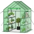 thumbnail image 1 of Costway Portable Mini Walk In Outdoor 2 Tier 8 Shelves Greenhouse, 1 of 10