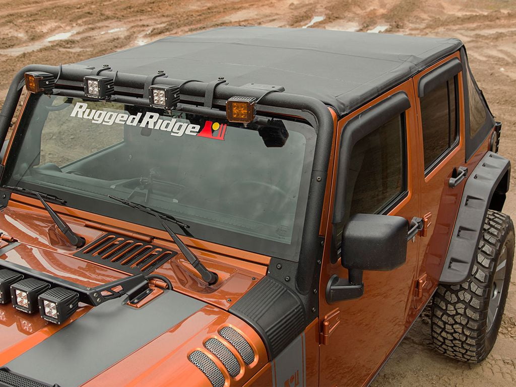 Rugged Ridge by RealTruck Soft Top for Wrangler JKU 4-Door | Bowless, Black Diamond | 13750.38 | Compatible with 2007-2018 Jeep Wrangler JK 4-Door