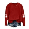 thumbnail image 5 of Gubotare Crewneck Sweatshirt for Women Casual Oversized Pullover Hoodies Long Sleeve Fleece Tops Sweater Women's Christmas Tops (Red,L), 5 of 5