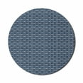 thumbnail image 1 of Abstract Mouse Pad for Computers, Traditional Rhombus Pattern Composed of Concentric Squares and Stripes, Round Non-Slip Thick Rubber Modern Mousepad, 8" Round, Night Blue Pale Grey, by Ambesonne, 1 of 2