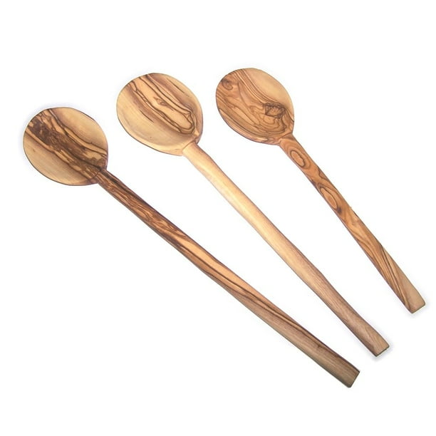 Olive Wood Handcrafted Cook's Cooking Spoons SET set of three sizes