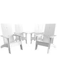 thumbnail image 2 of Merrick Lane Set of 4 Modern All-Weather Poly Resin Wood Adirondack Chairs in White, 2 of 14
