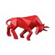 thumbnail image 4 of Estatua de toro, adorno artístico, artesanía, escultura de resina moderna, estatua de animal para gabinete Rojo, 4 of 9