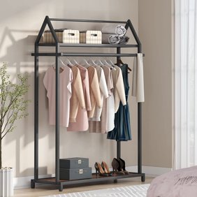 Tribesigns Free-Standing Closet Organizer,Heavy Duty Clothes Rack with ...