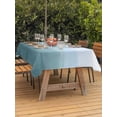 thumbnail image 3 of Outdoor Tablecloth with Umbrella Hole for Patio/Picnic/Party/Camping, Coastal Wave Waterproof Table Cloth Rectangle Table Cover Washable, Summer Ocean Nautical Beach Ombre Sky Blue (60"x 84"), 3 of 8