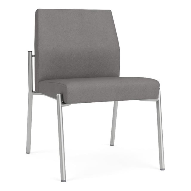 Pemberly Row Chaise d'Appoint Sans Accoudoirs pour Réception / Acier Argenté / Gris Pâle