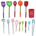 thumbnail image 3 of Juego de 15 piezas de utensilios de cocina de silicona con mango de acero inoxidable Herramientas de cocina de silicona Juego de herramientas de cocina (cubo rojo Utensilios de cocina coloridos), 3 of 10