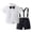 White, variant on Toddler Outfits For Boys Gentleman Solid Color Shirt And Suspenders Formal Suit For Kids Stage And Party Gift Sets Size 2-3T