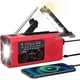 thumbnail image 1 of Radio de emergencia con alerta NOAA, batería 4000mAh, carga solar y manivela, AM/FM, linterna LED, lámpara de lectura, alarma SOS, para exteriores y supervivencia, 1 of 7