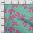 thumbnail image 1 of oneOone Tissu Polyester Lycra Bleu Turquoise Feuilles & Fleurs Matériel de Robe Tissu Imprimé Tissu au Mètre 56 Pouces de Large, 1 of 4