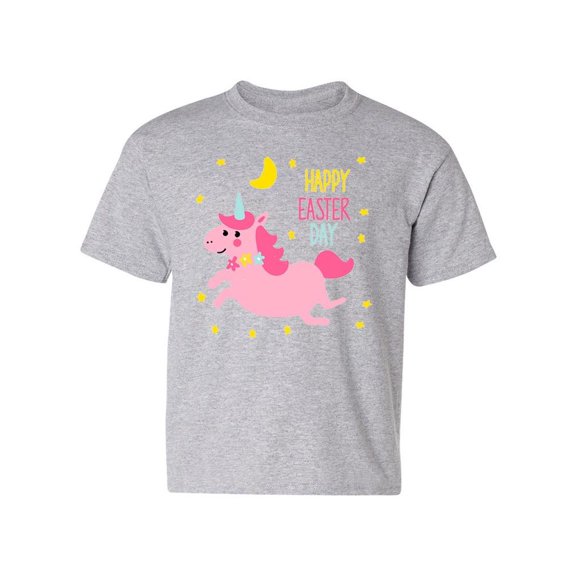 Happy Easter Day Unicorn T-Shirt Juniors -Image by Shutterstock,  x-Small