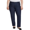 thumbnail image 4 of Gloria Vanderbilt Women’s Amanda Classic 5-Pocket Stretch Denim Jeans, Natural Waist, Tapered Leg (Dark Blue, 16 Tall), 4 of 6