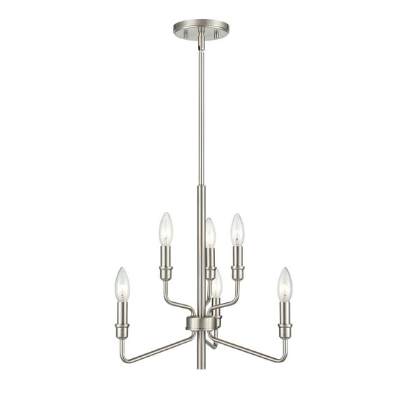 Elk Home 18-Inch Wide Saginaw Chandelier, Transitional, Satin Nickel