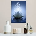 thumbnail image 2 of Lotus Flower Wall Art for Bathroom Blue Spiritual Meditation Picture Prints White Floral Abstract Canvas Artwork Relax Poster Ready to Hang with Gallery Wrapped (Lotus Flower Blue,12"x18", 2 of 4