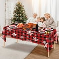 thumbnail image 3 of AJKSFHIU Christmas Buffalo Checkered Plaid Snowflake Party Tablecloth Decorations,Disposable Plastic Red White Xmas Rectangle Table Cover Backdrop for Christmas Winter Holiday Party Supplies, 3 of 7