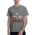 thumbnail image 3 of Men Retro Space Skeleton Astronaut Guitar Graphic T-Shirt, Mars Rover Dog HUK Print Crew Neck Poly Cotton Casual Short Sleeve Tee, 3 of 8