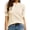 Beige, variant on Women Short Sleeve Bubble Sweater Round Neck Pullover Top Ribbed Knit Sweater Shirt