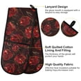 thumbnail image 4 of Dailycode Double Sided Oven Mitt with Loop Heat Resistant Kitchen Long Potholders 7" x 35" Beautiful Rose, 4 of 6