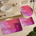 thumbnail image 6 of Shocking Pink Hot Modern Abstract 4 Piece Bathroom Shower Curtain Sets with Non-Slip Rugs Toilet Lid Cover And Bath Mat Modern Abstract Painting Durable And Waterproof for Bathroom Decor, 6 of 8