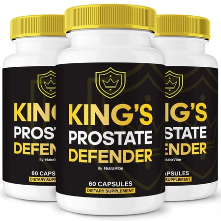 (3 Pack) Kings Prostate Defender - Official King's Pills For Prostate Heath, All Natural Formula To Support Control, Energy & Overall Well-Being, Review (180 Capsules)