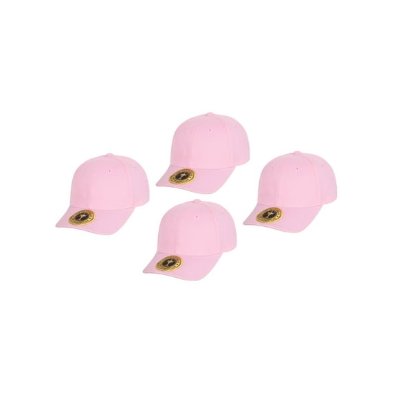 Top Headwear Structured Adjustable Baseball Hat, Light Pink 4 pack